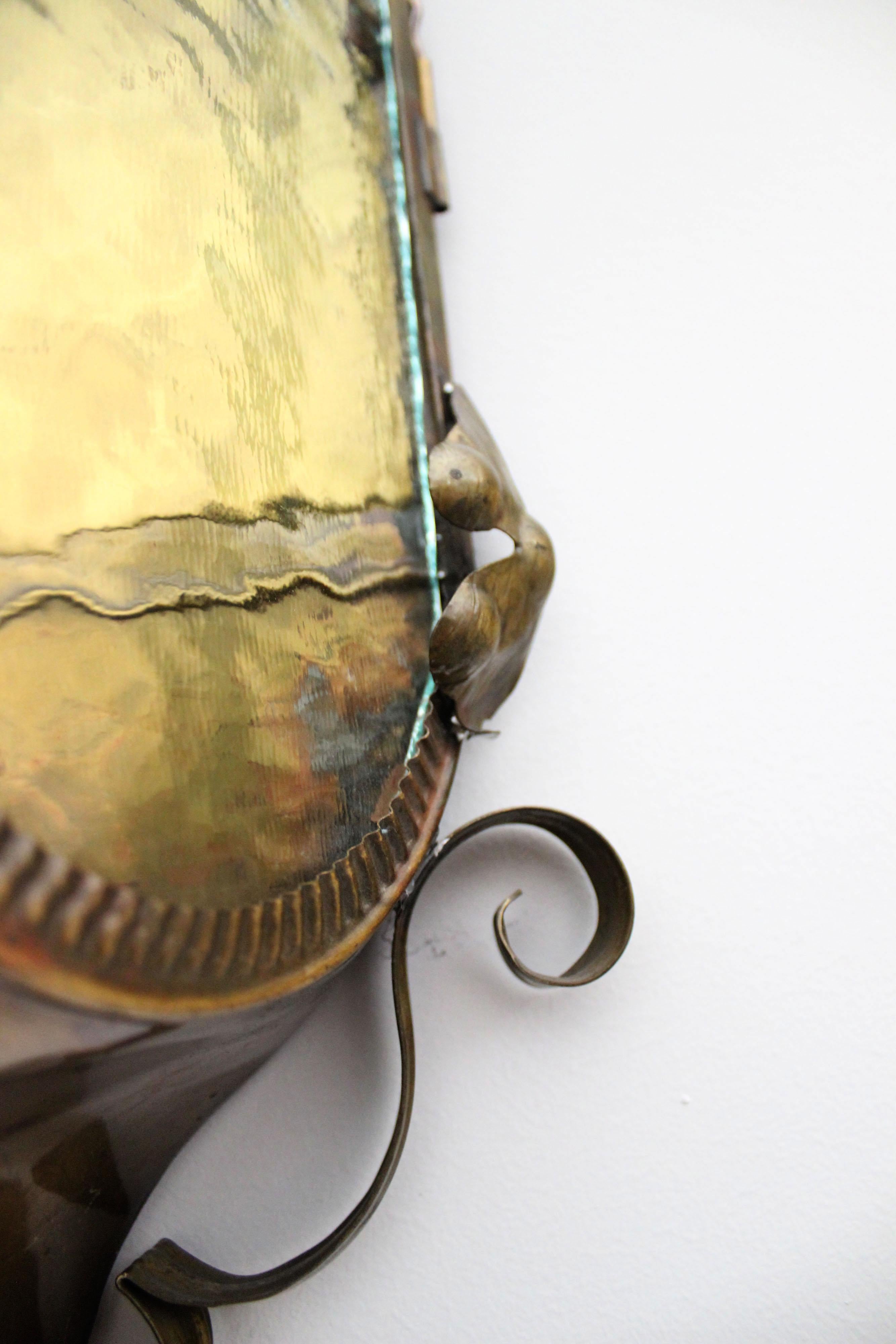 Antique Brass Sconce For Sale 7