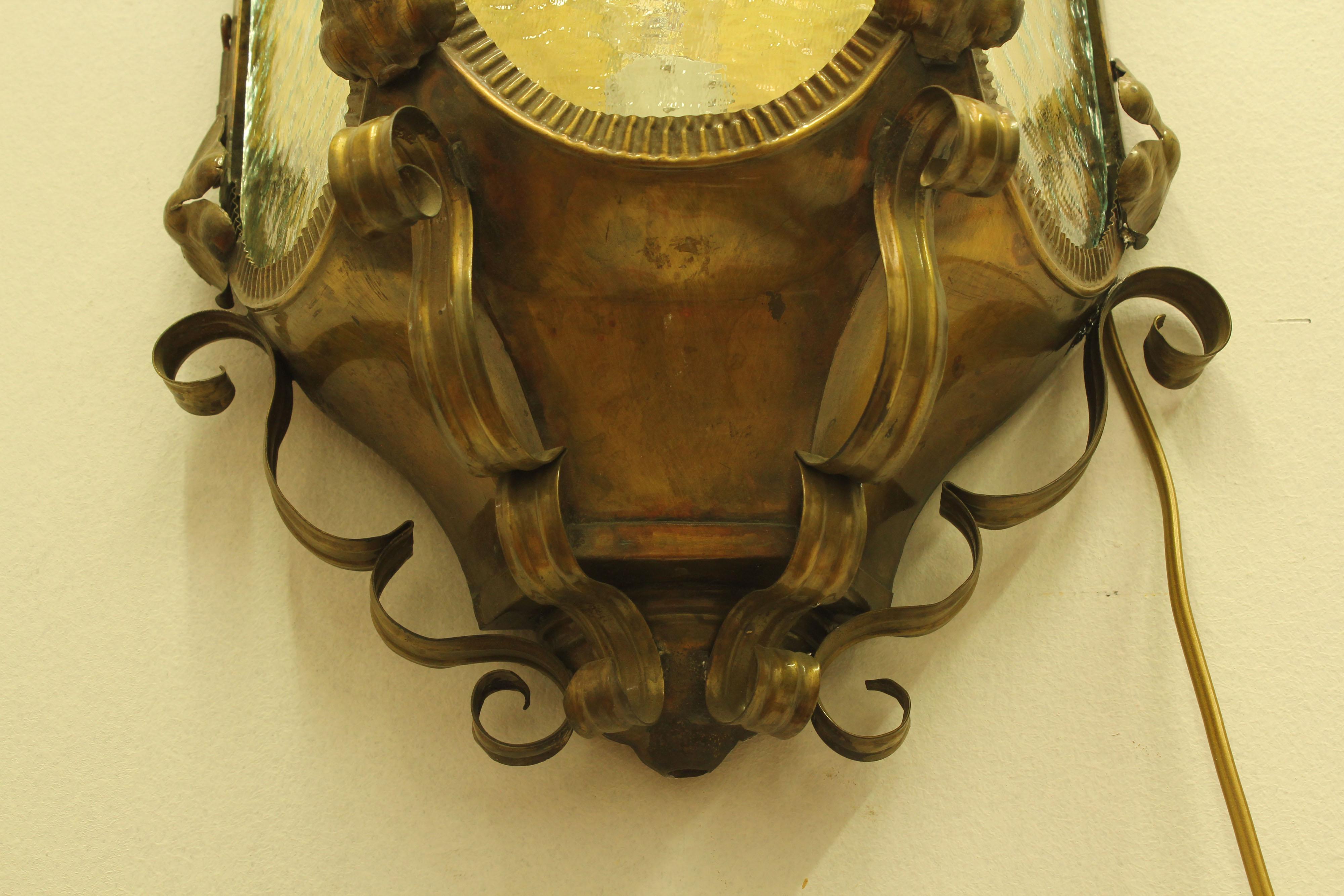 Early 20th Century Antique Brass Sconce For Sale