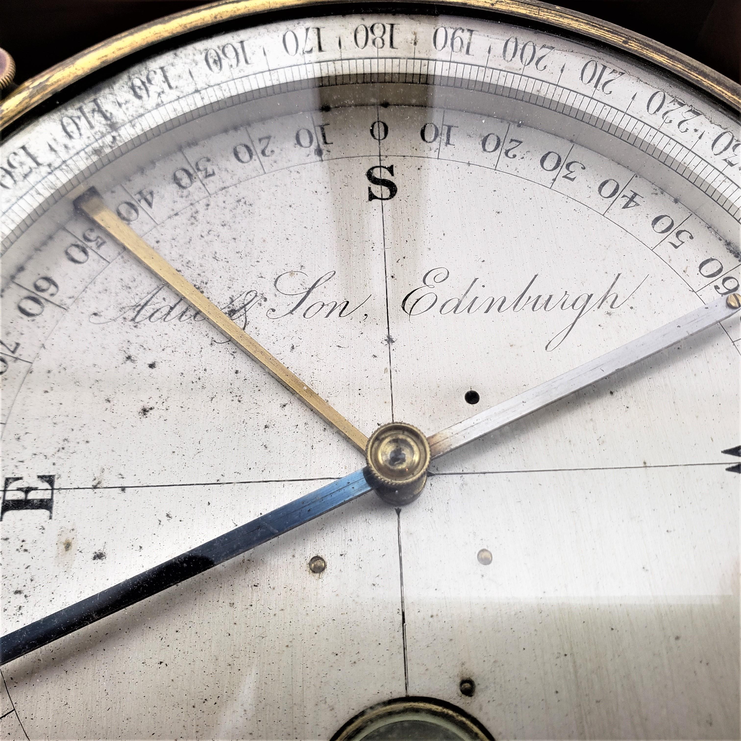 Antiker schottischer Vermessungskompass aus Messing in passender Holzschachtel (19. Jahrhundert) im Angebot
