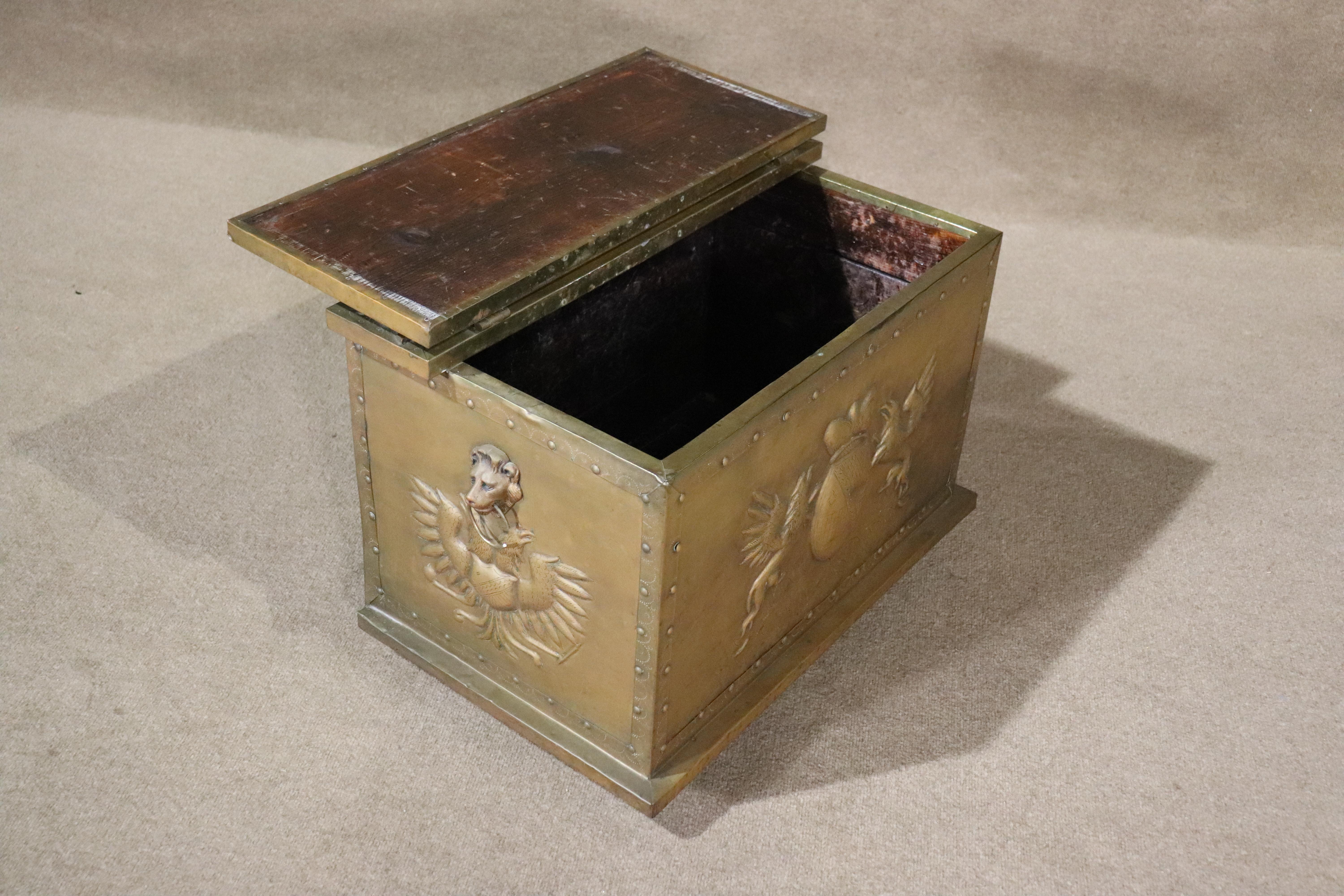 Antique Brass Scuttle Box For Sale 2