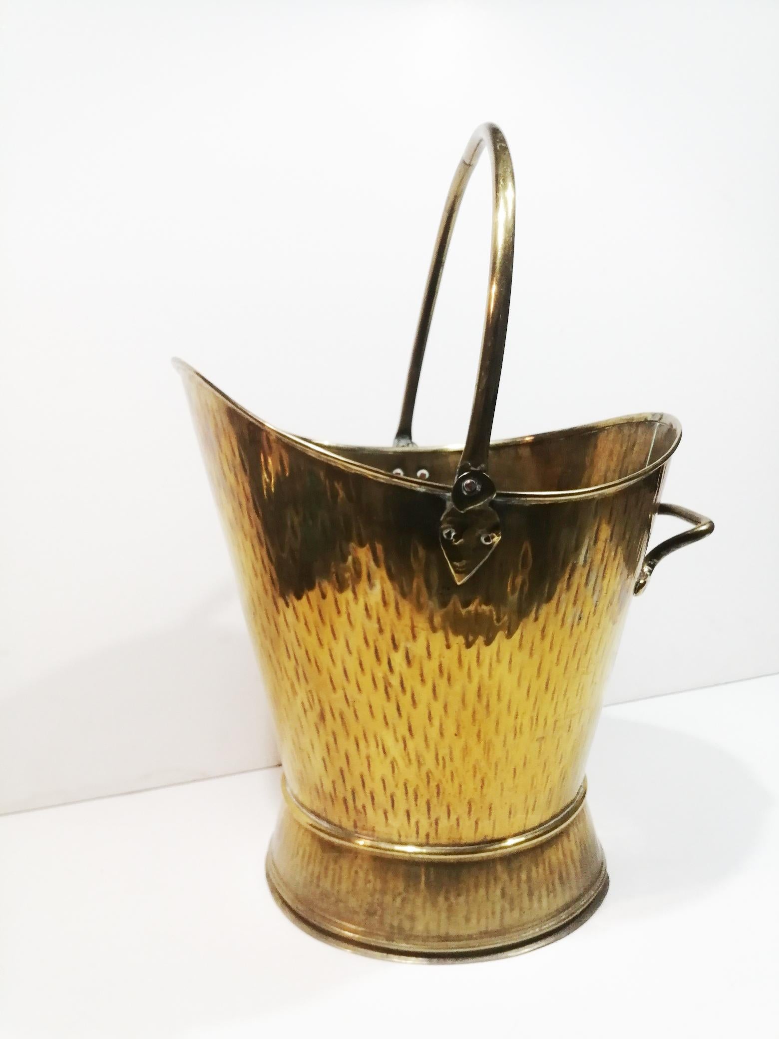 Antique Brass Coal Scuttle for fFireplace 12