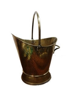 Antique Brass Coal Scuttle for fFireplace