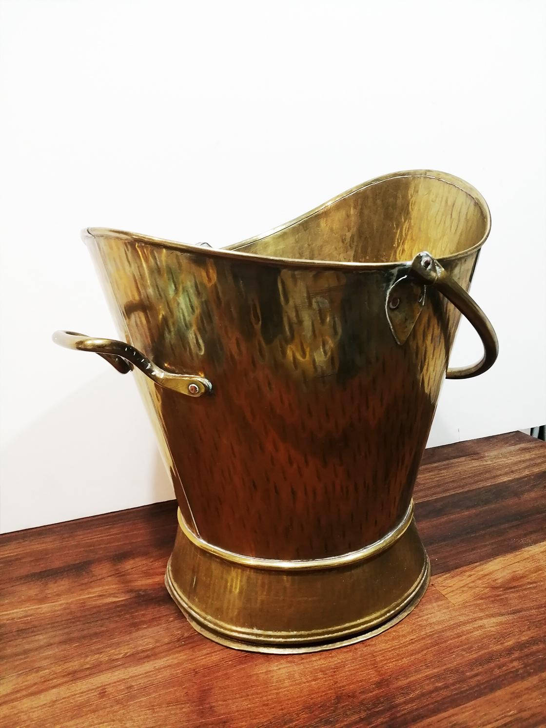 Antique Brass Coal Scuttle for fFireplace 2