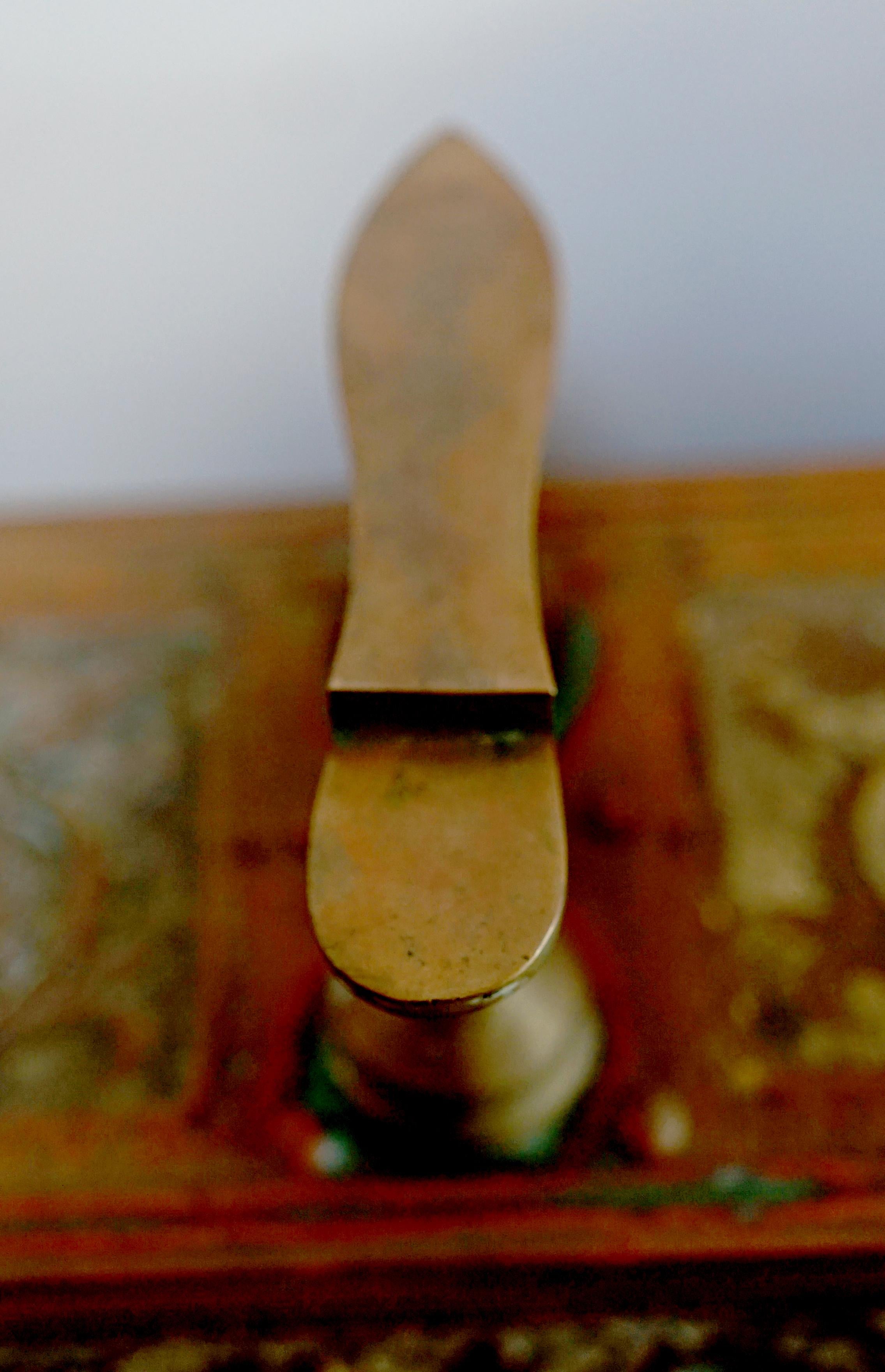 Antique Brass Shoe Shine Stand from Turkey with Accessories for stand For Sale 6