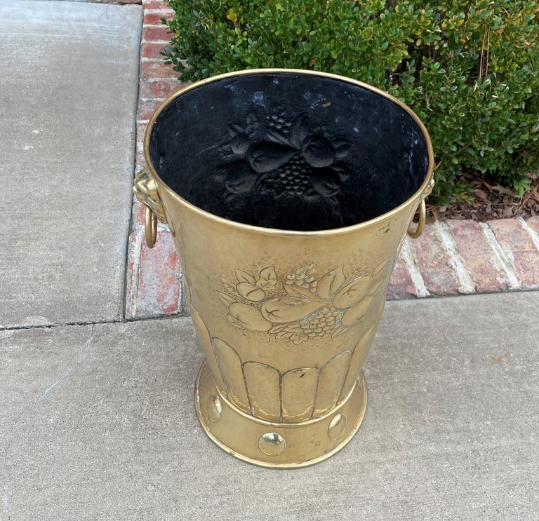 Antique Brass Stick Stand Cane Holder Hand Seamed Lions Umbrella For