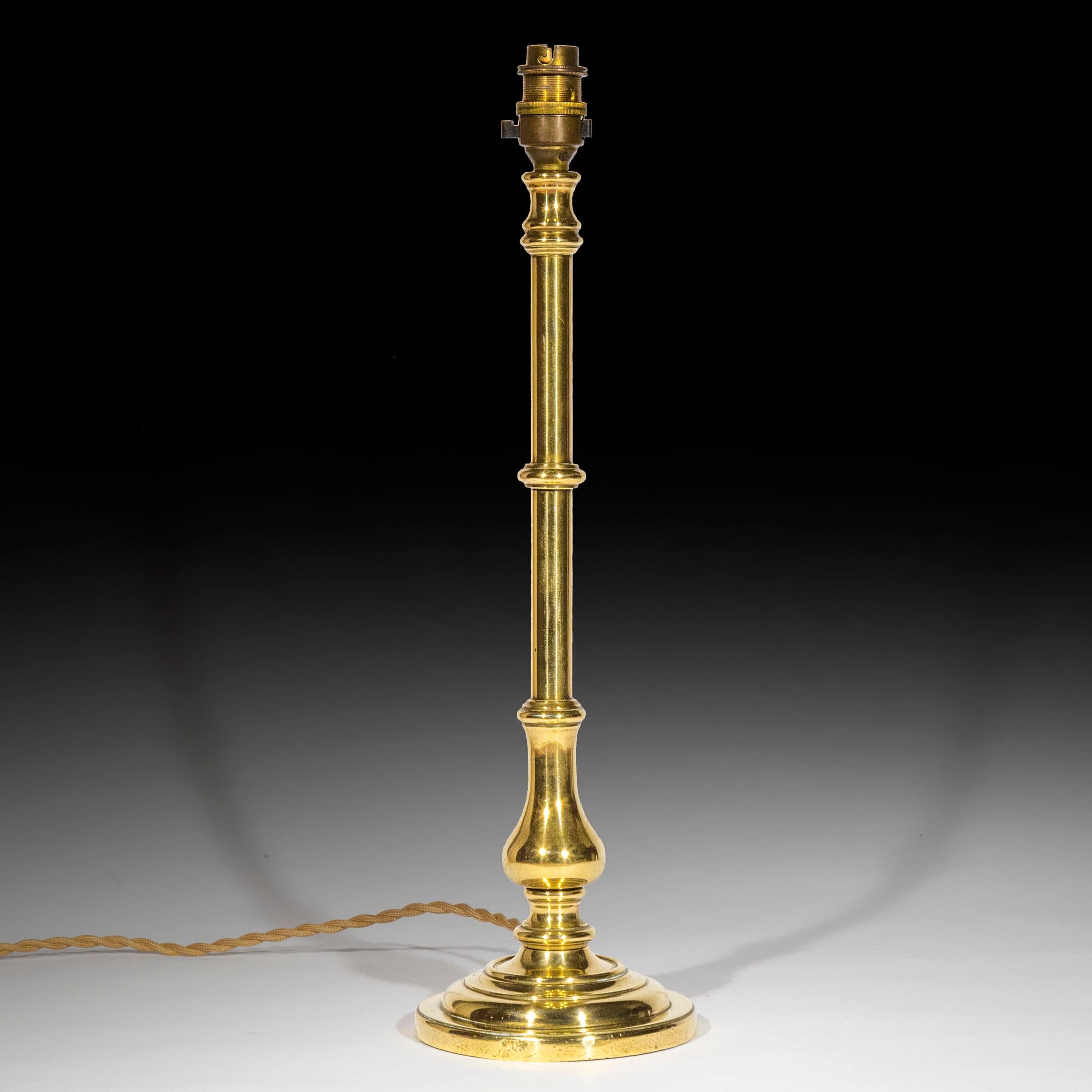 British Antique Brass Table Lamp