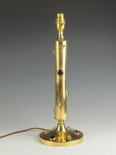 Antique Brass Table Lamp with Cabouchon Stones