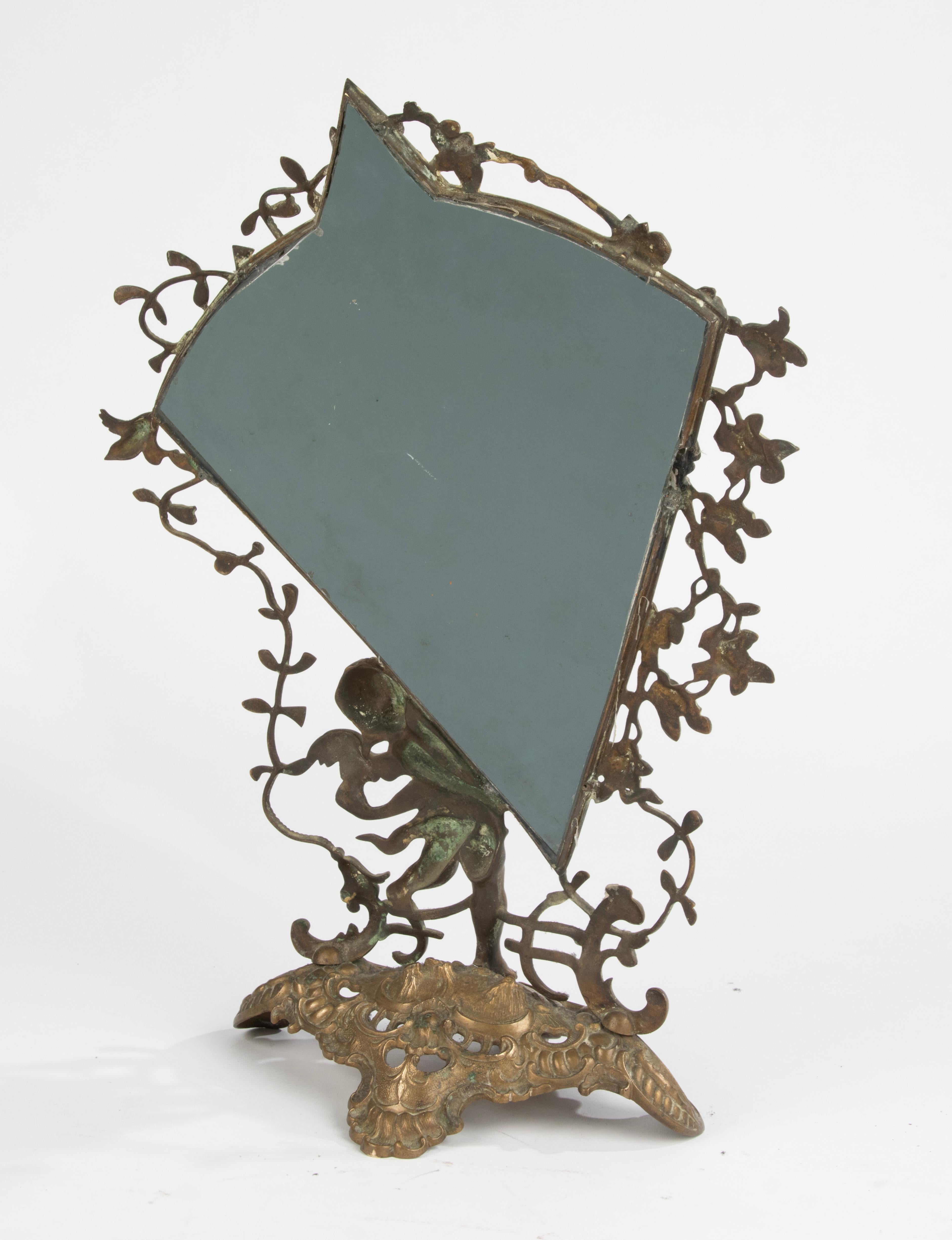 Antique Mirror de table en laiton en vente 4