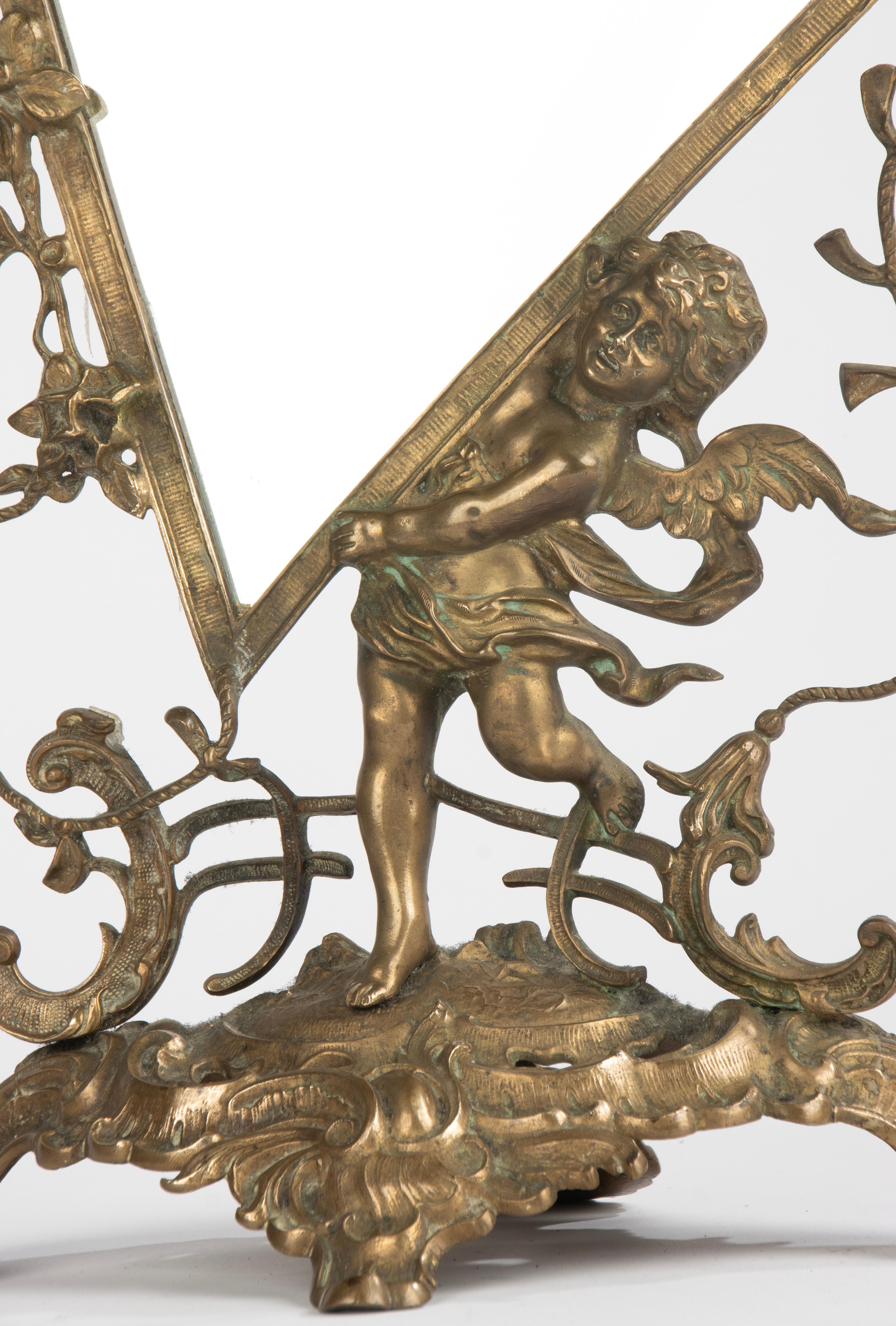 Début du 20ème siècle Antique Mirror de table en laiton en vente