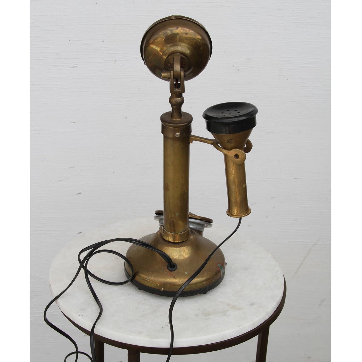 Industrial Antique Brass Telephone