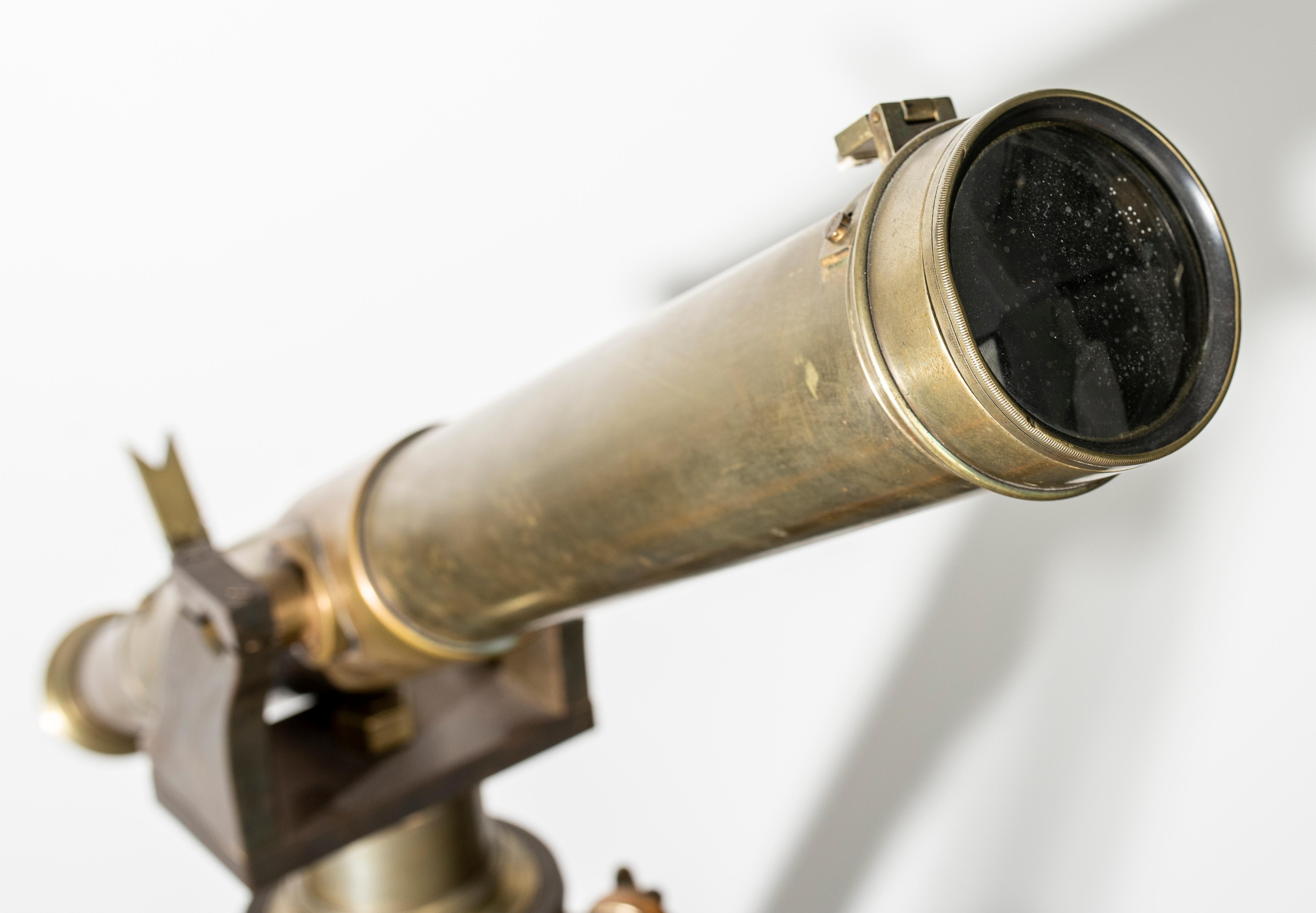Antique Brass Telescope on Adjustable Tripod Base 3