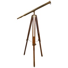 Antique Brass Telescope on Standing Tripod Base