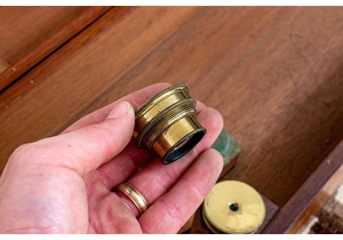 Antique Brass Telescope On Tripod Stand For Sale 6