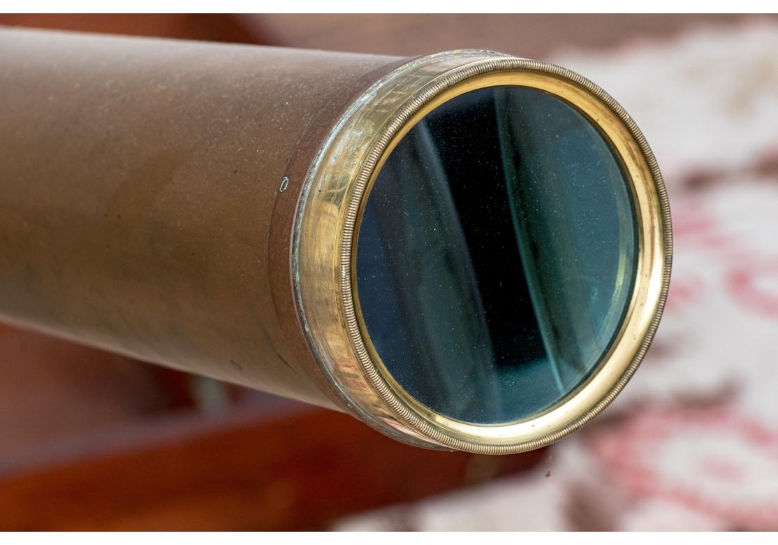 Antique Brass Telescope On Tripod Stand For Sale 9