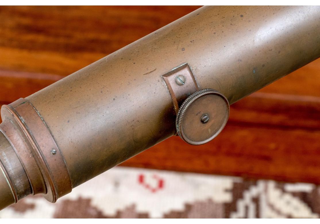 Antique Brass Telescope On Tripod Stand For Sale 13