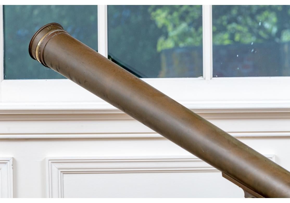 Antique Brass Telescope On Tripod Stand In Fair Condition For Sale In Bridgeport, CT