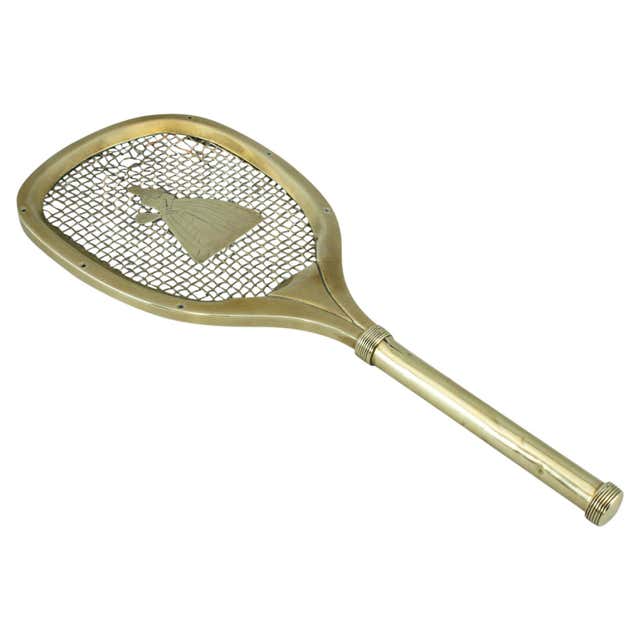 Feltham Lawn Tennis Racket, Lop Sided, Tear Drop Shape, Antique and ...