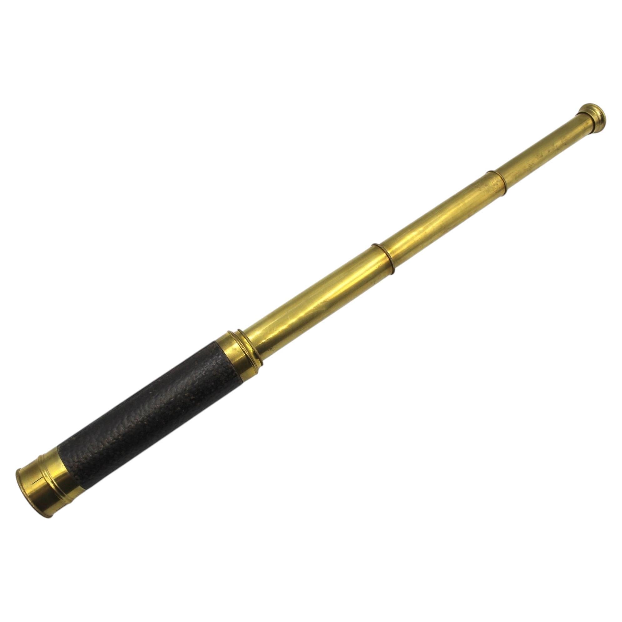 Antique Brass Three-Draw Telescope, 19th Century