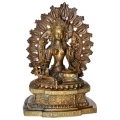 Antique Brass Tibetan Green Tara