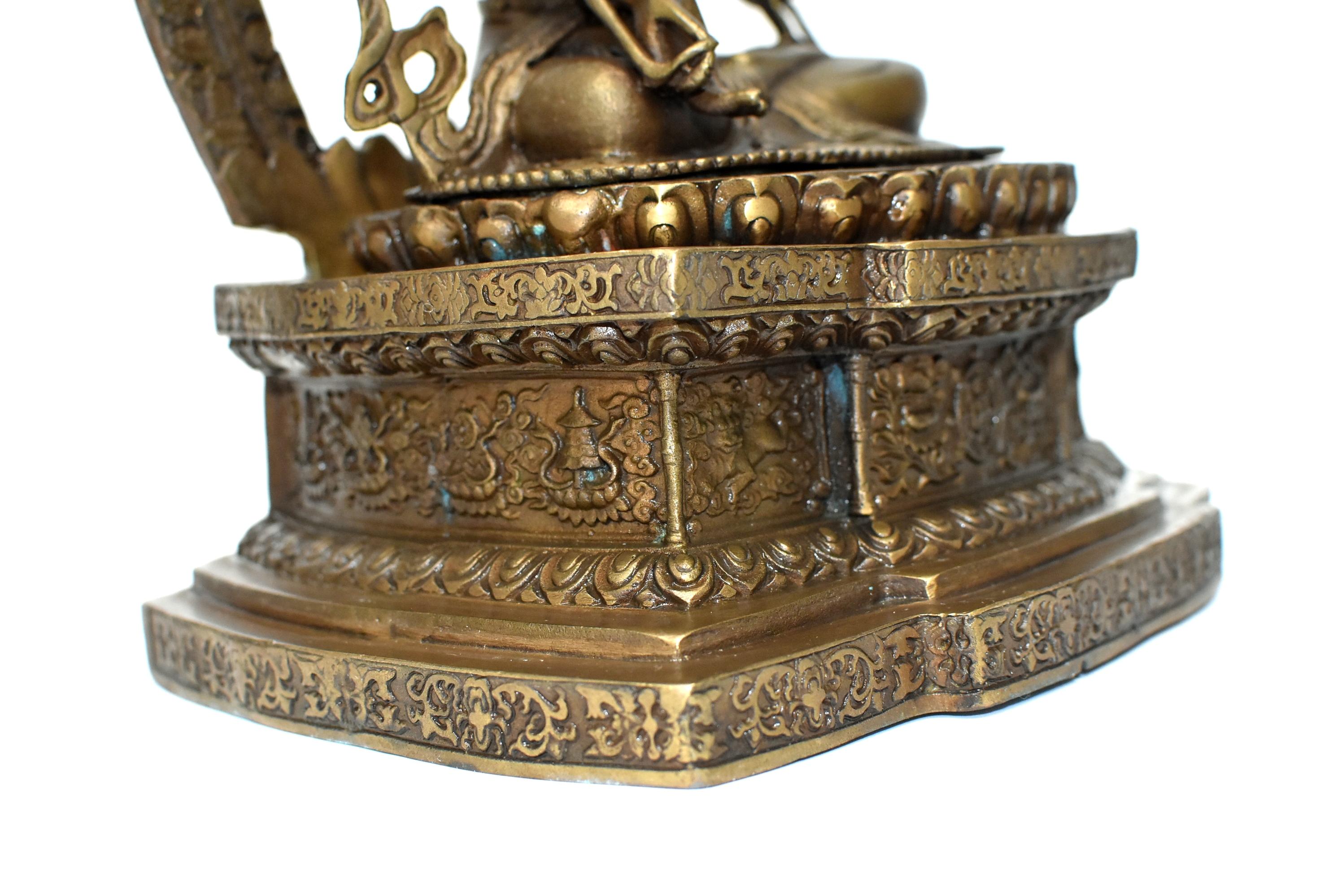 Antique Brass Tibetan White Tara 9