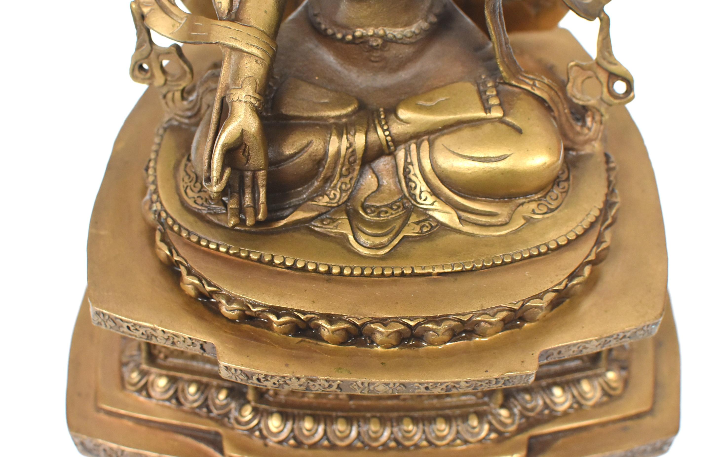 Antique Brass Tibetan White Tara 15