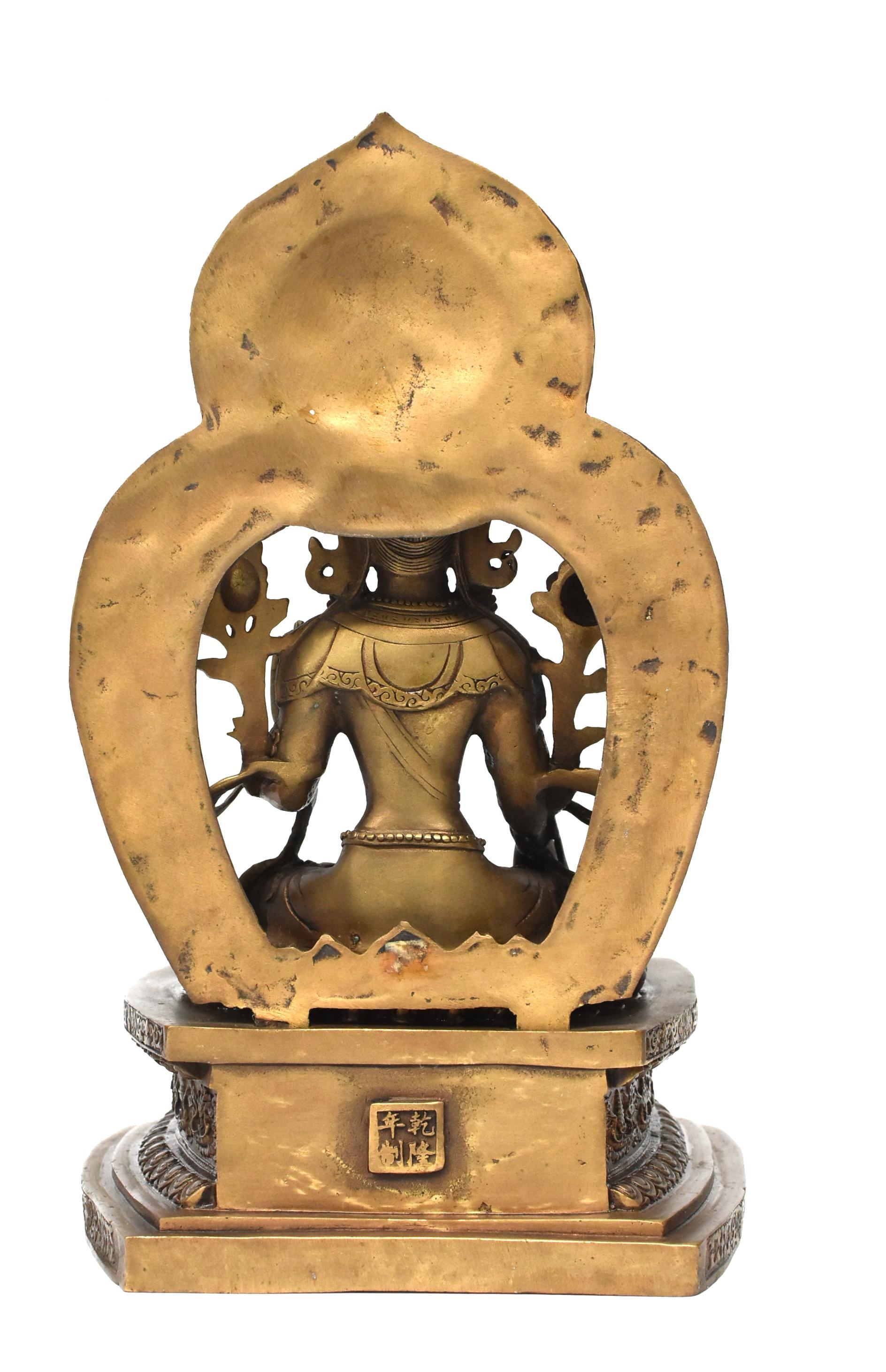 Antique Brass Tibetan White Tara 16