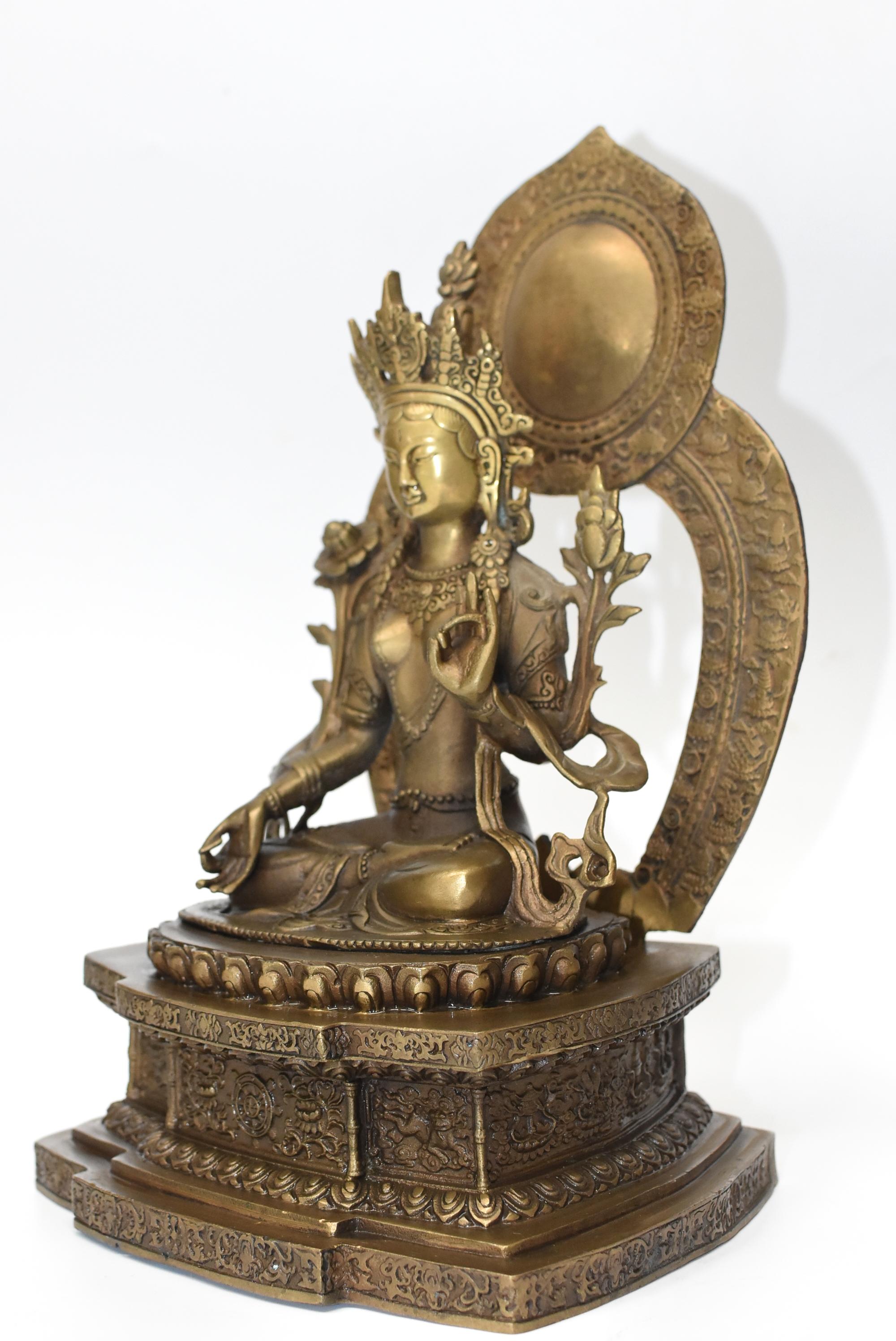 Antique Brass Tibetan White Tara 1