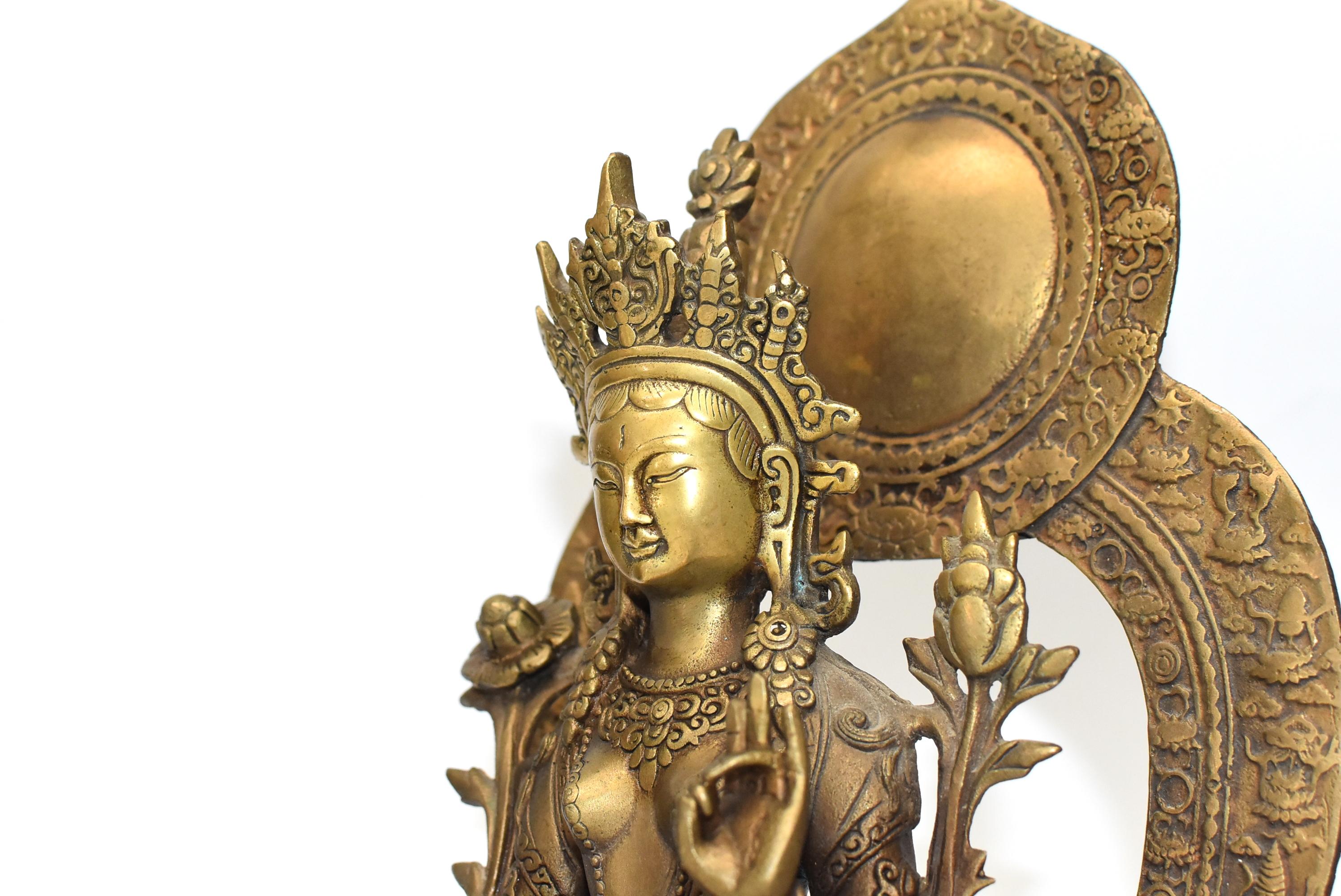 Antique Brass Tibetan White Tara 2