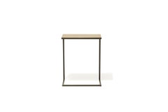 Antique Brass and Blackened Steel Side Table