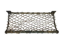 Antique Brass Train Railway Railroad Luggage Hat Storage Rack Net Shelf 20"