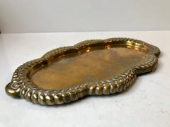 Antique Brass Tray with Reptile Embossing