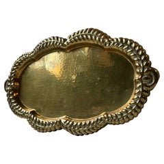 Antique Brass Tray with Reptile Embossing