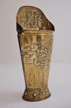 Antique Brass Umbrella Stand 'Antique Brass Grape Hod', circa 1890, French