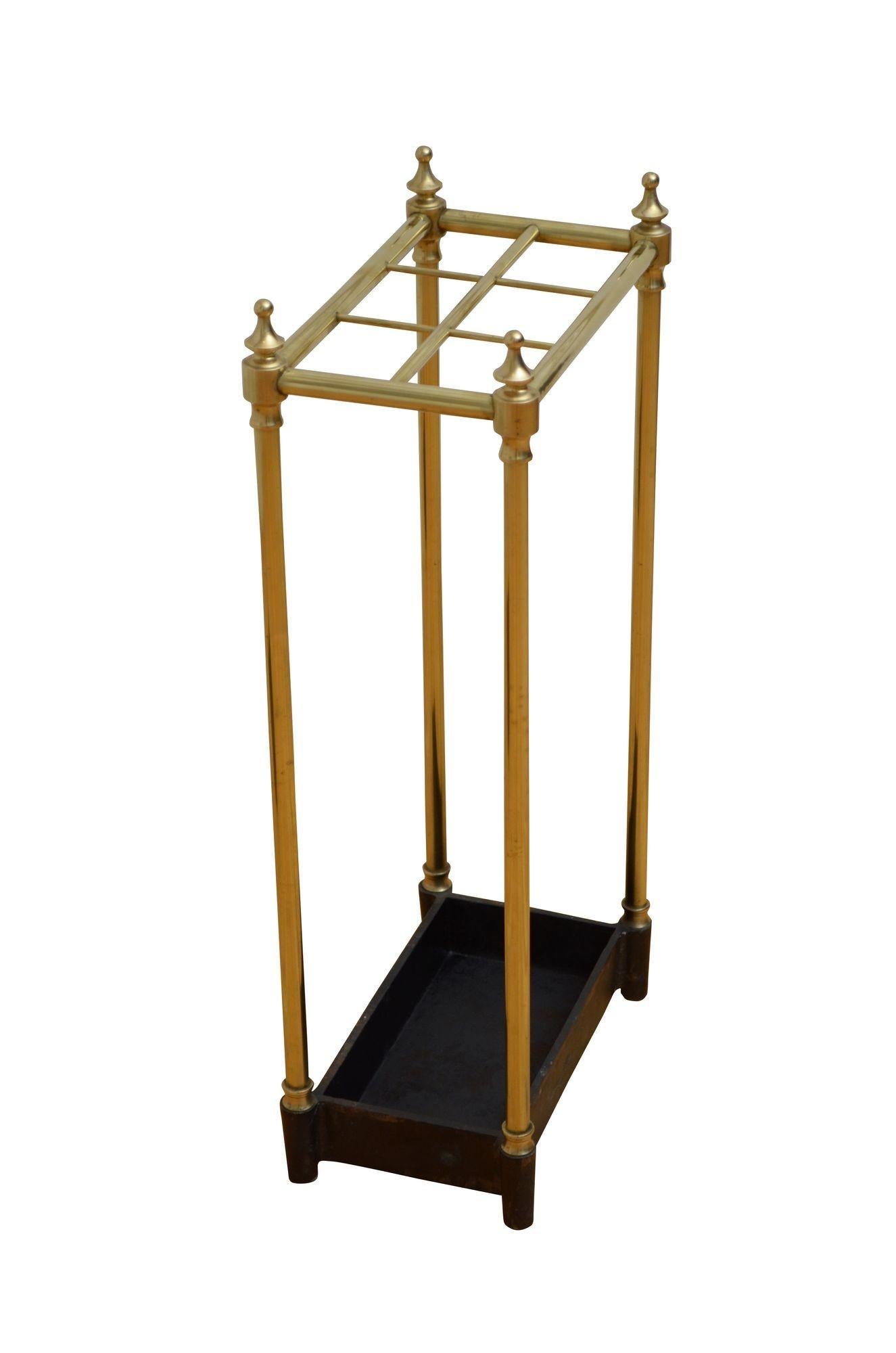 Antique Brass Umbrella Stand In Good Condition For Sale In Whaley Bridge, GB