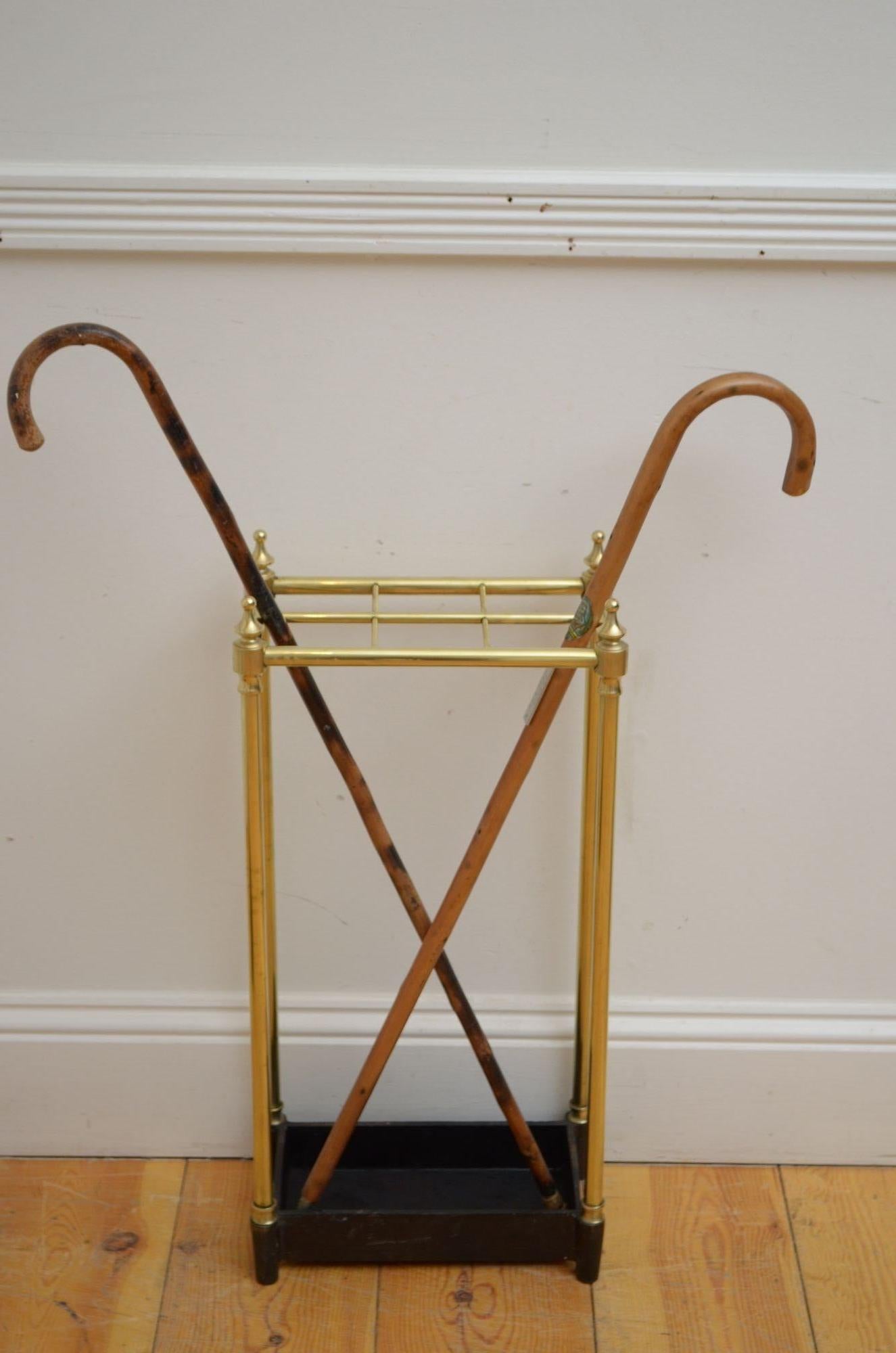 Antique Brass Umbrella Stand For Sale 1