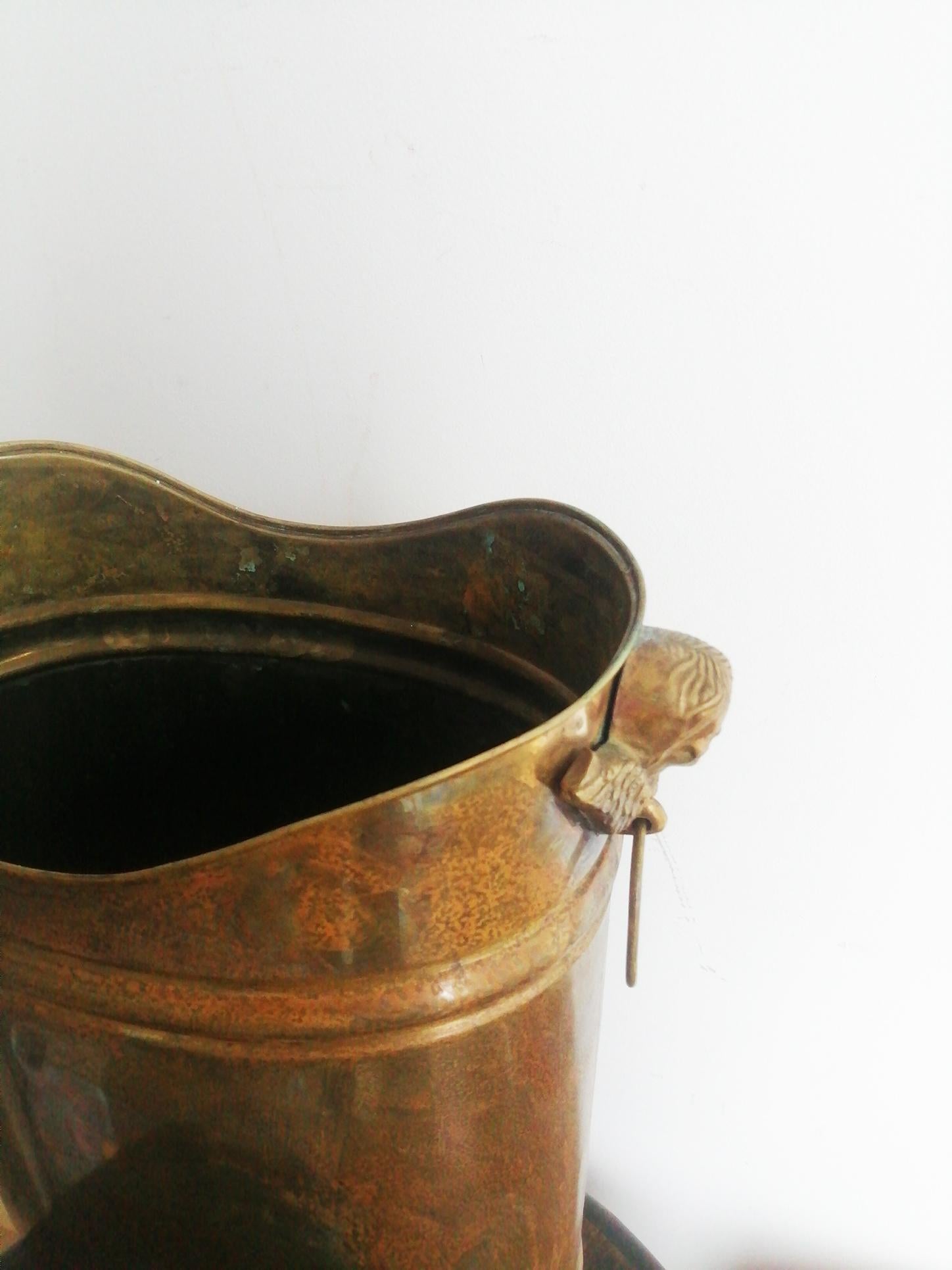 Antique Brass and Bronze Umbrella Stand, France, Early 20th Century In Good Condition In Mombuey, Zamora