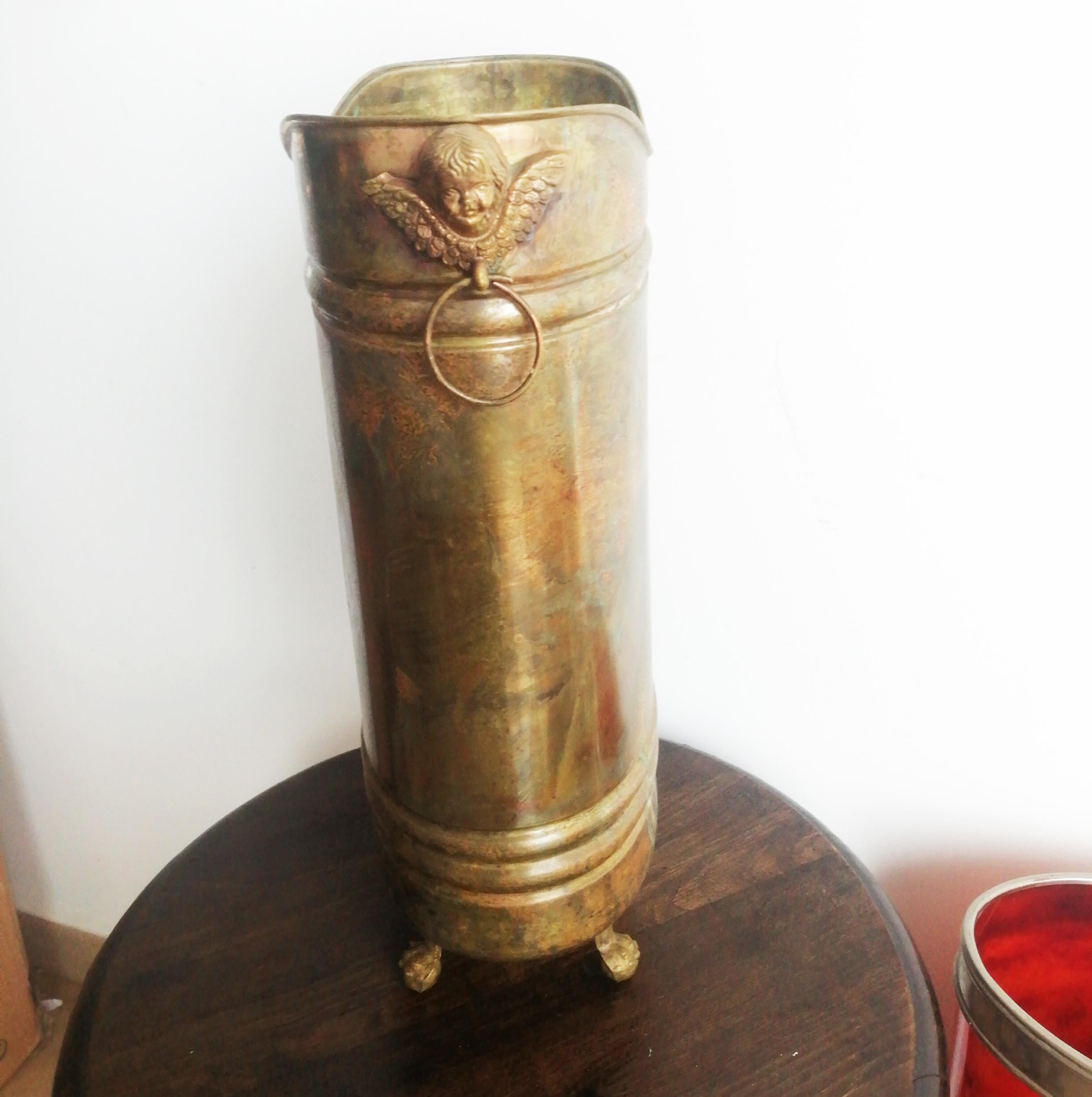Antique Brass and Bronze Umbrella Stand, France, Early 20th Century 1