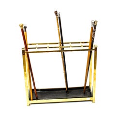 Antique Brass Umbrella Walking Stick Stand with Twelve Divisions