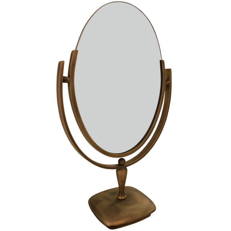 Antique Brass Vanity Mirror By Charles, Brass Vanity Mirror With Lights