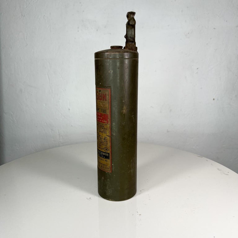 Antique Brass Vintage Handle Fire Gun Extinguisher Underwriters