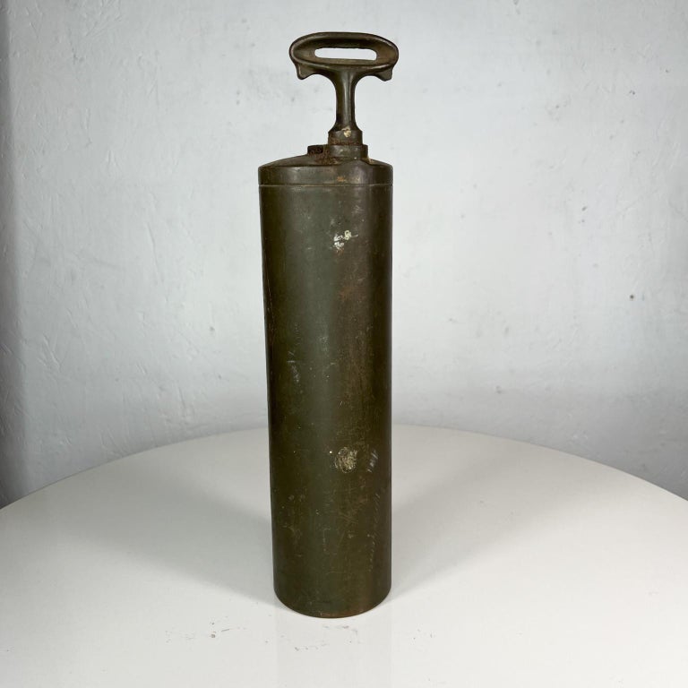 Antique Brass Vintage Handle Fire Gun Extinguisher Underwriters