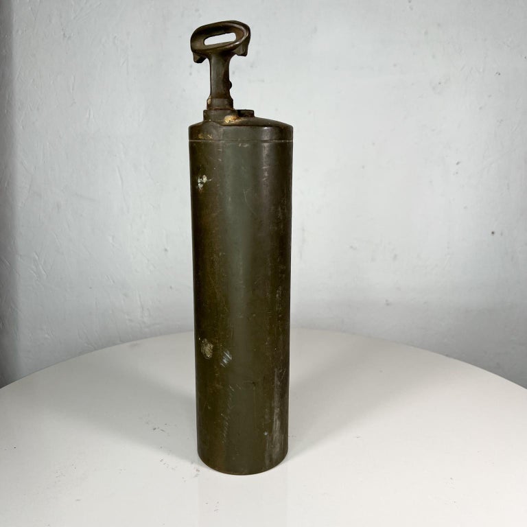 Antique Brass Vintage Handle Fire Gun Extinguisher Underwriters