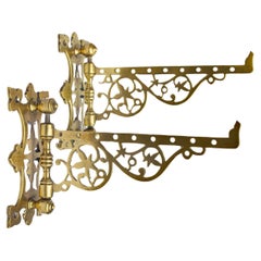 Lampada da parete o supporto per piante in ottone antico del XIX secolo