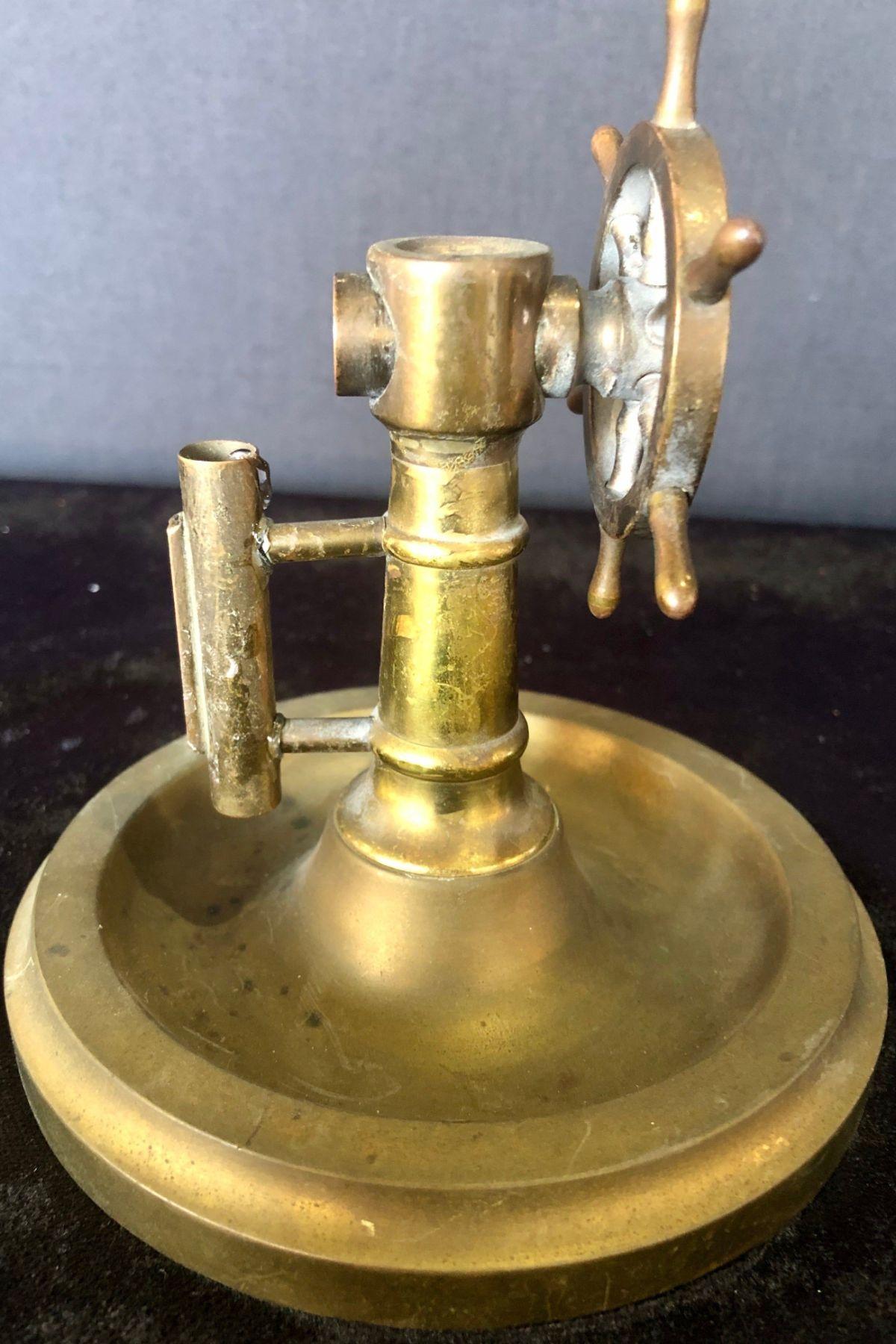 Antique Brass Wheel Cigar Cutter Tobacco Accessory 3