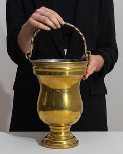 Antique Brass Wine Cooler from France, Functional Design, 1900s