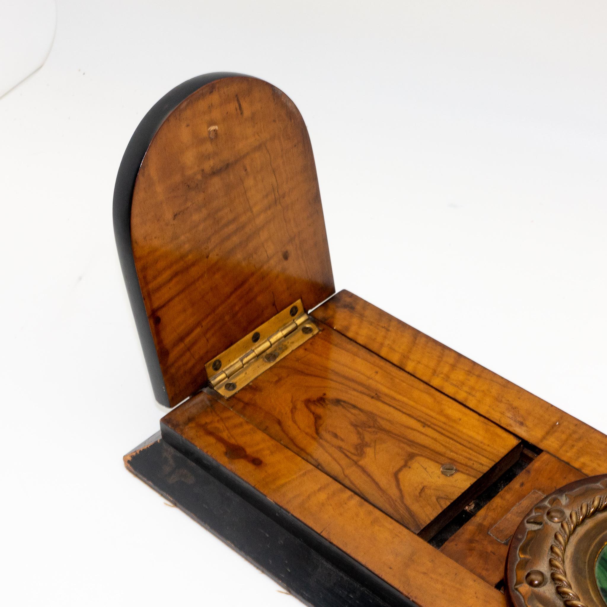 English Antique Brass Wood and Malachite Telescoping Book Rack Slide Holder, circa 1860