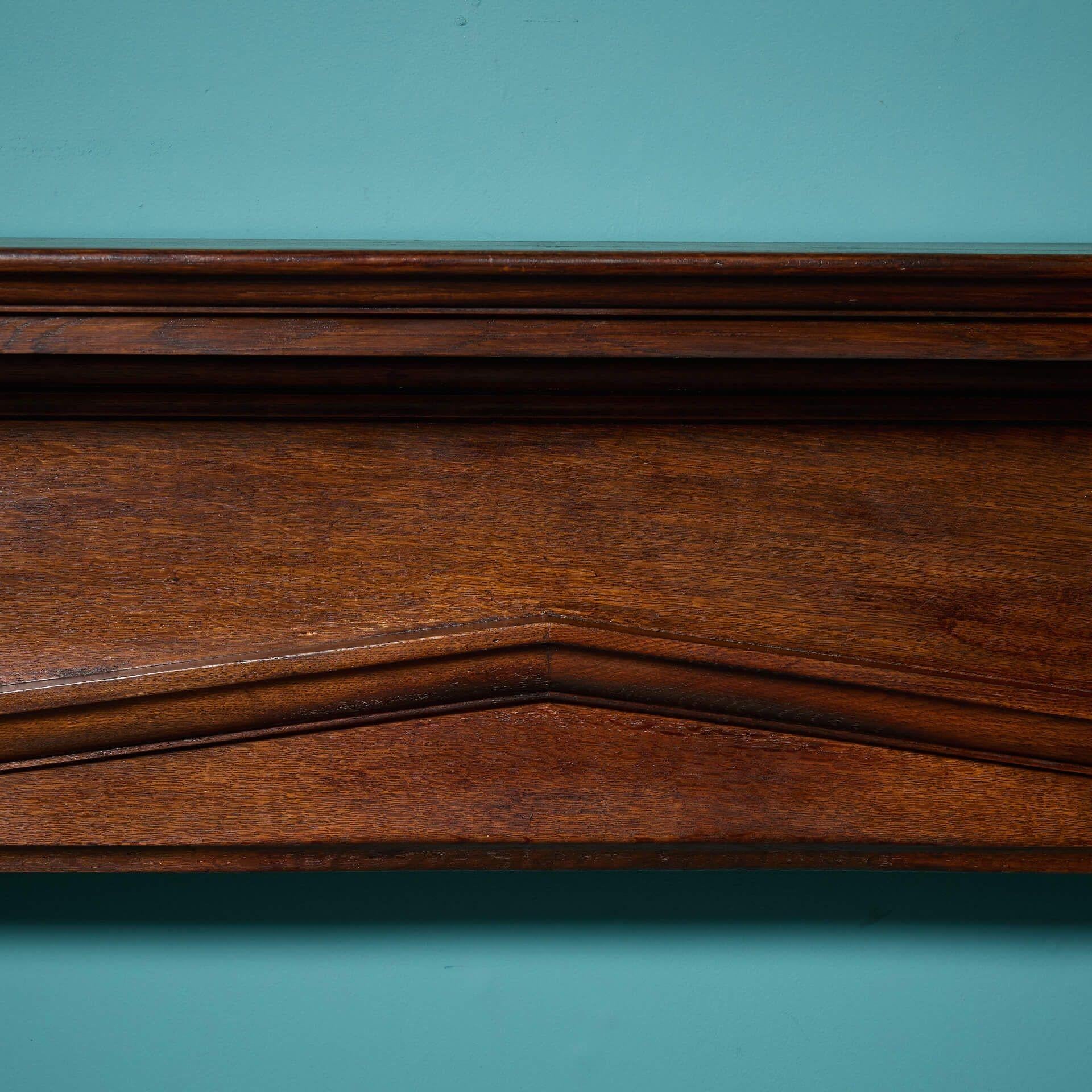English Antique Bratt Colbran Edwardian Style Oak Fireplace For Sale