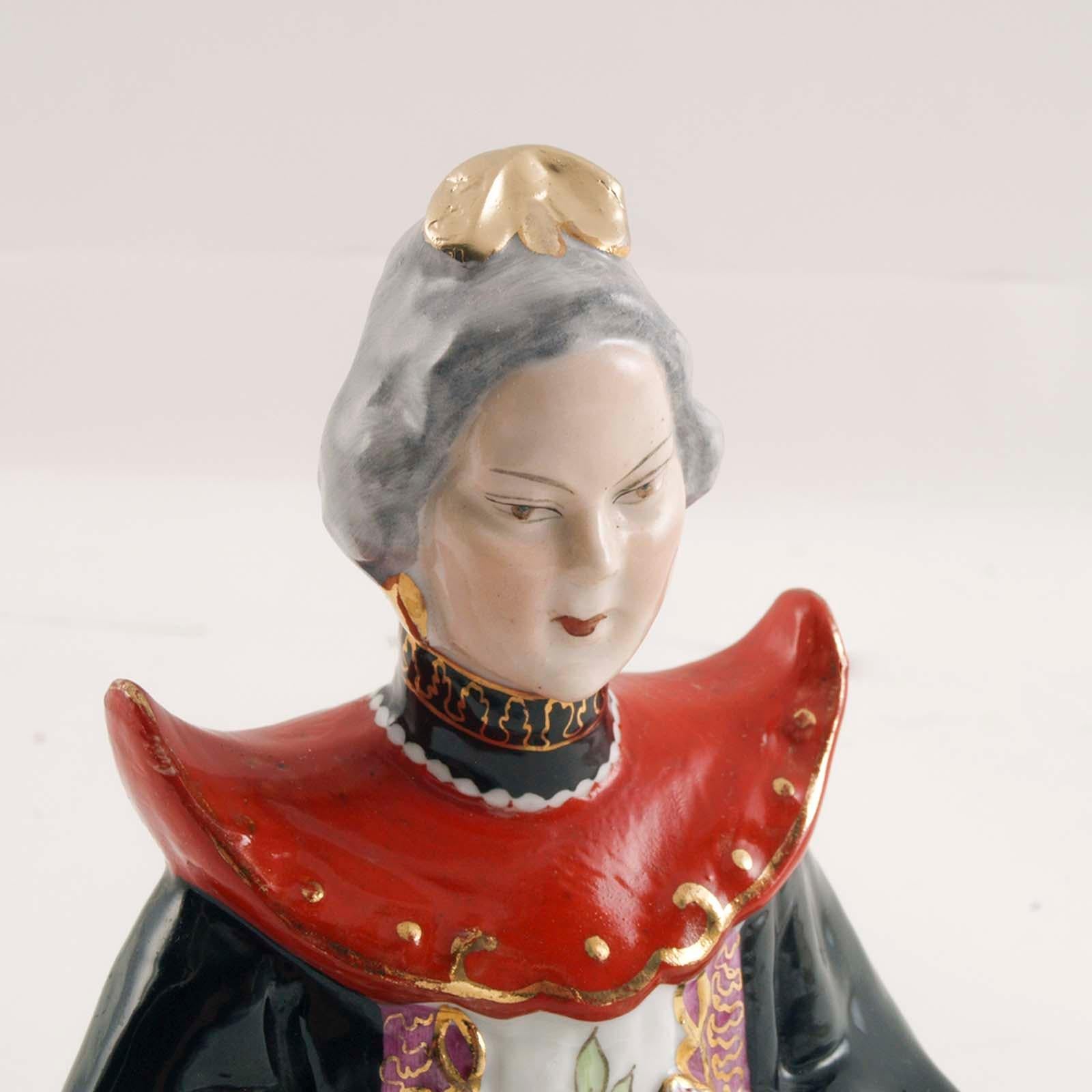 Antigua Figura Noble China de Porcelana Brasileña Firmada Vieira De Castro Río Brasileño en venta