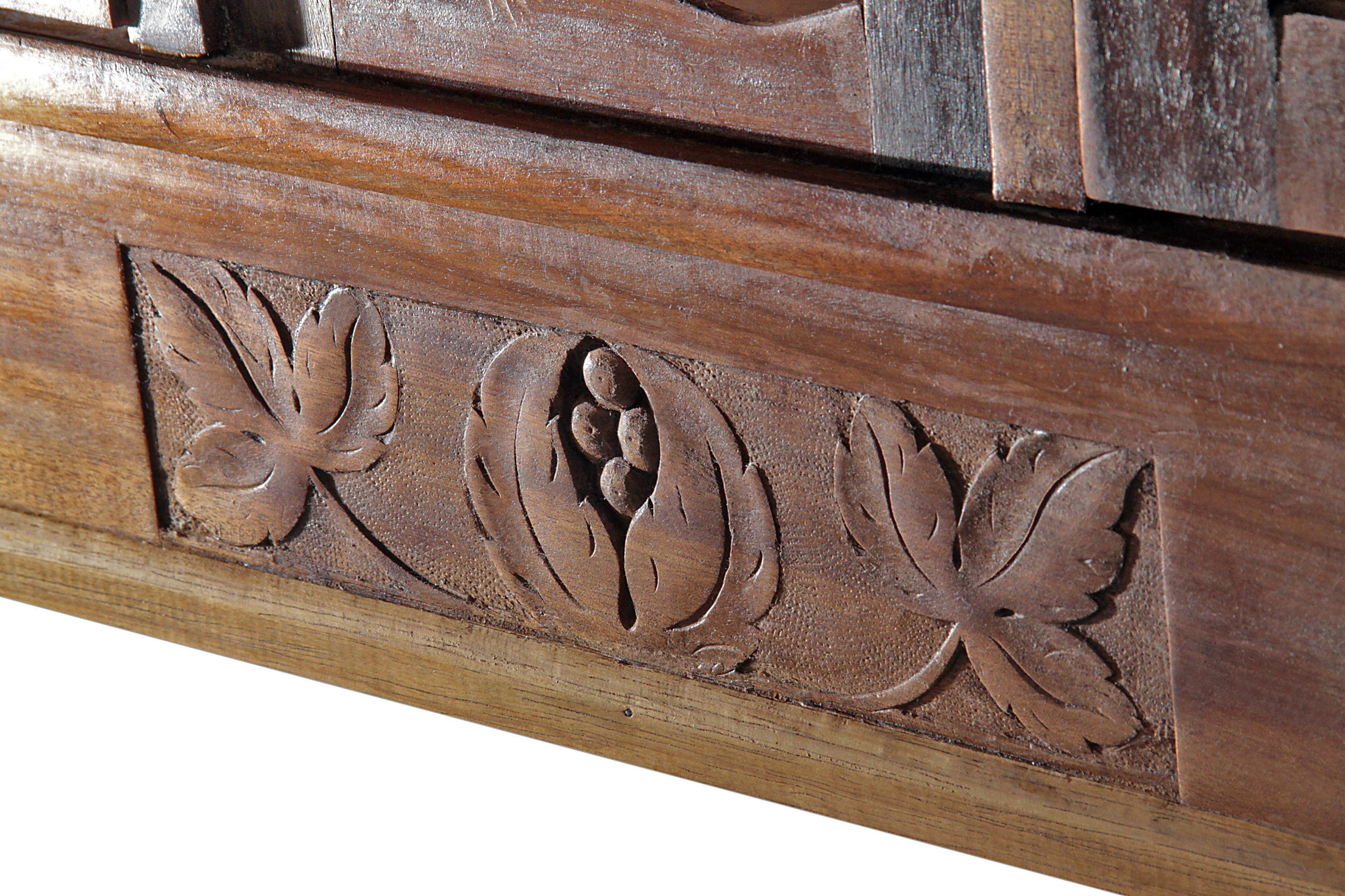 Colonial Revival Antique Brazilian Wooden Contemporary Baroque Glass Cabinet, Restauro #1 For Sale
