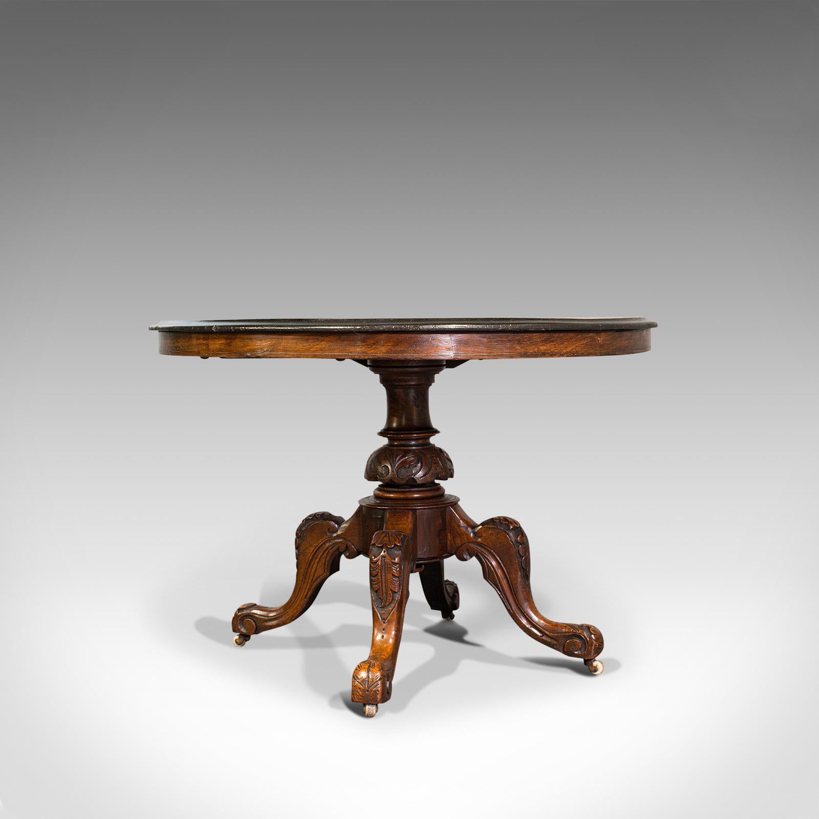 Antique Breakfast Table, English, Walnut, Mahogany, Tilt-Top, Oval, Victorian In Good Condition In Hele, Devon, GB